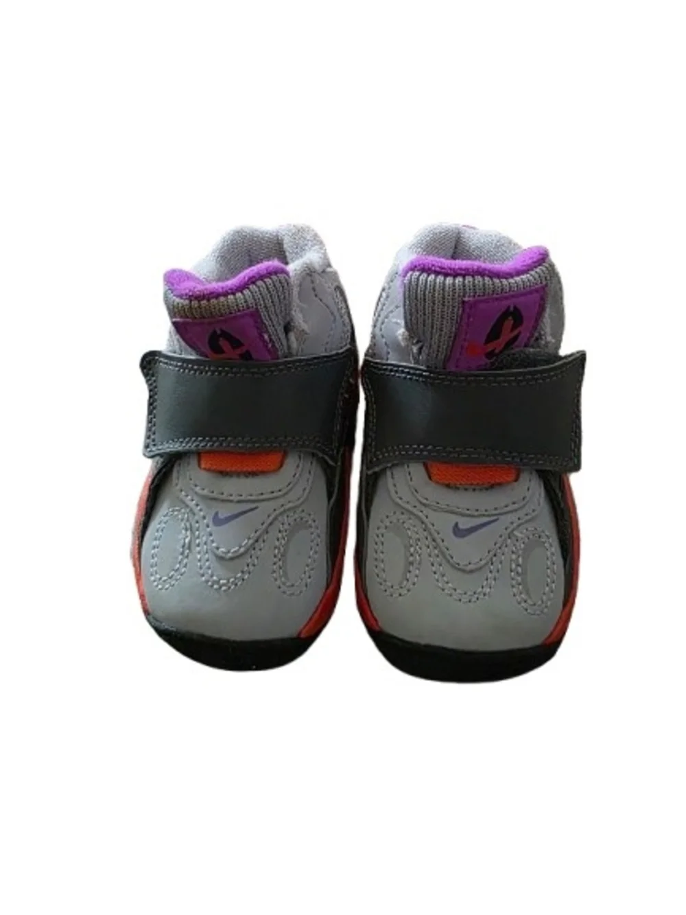 Nike Kids Gray, Orange and Purple High-Top Basketball Sneakers